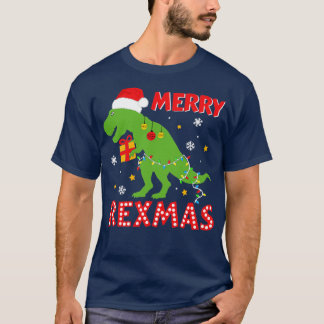 Camiseta Divertidos alegres rexmas con dinosaurio trex para