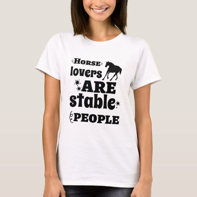 Camiseta divertidos amantes de caballos estables personas p (Anverso)