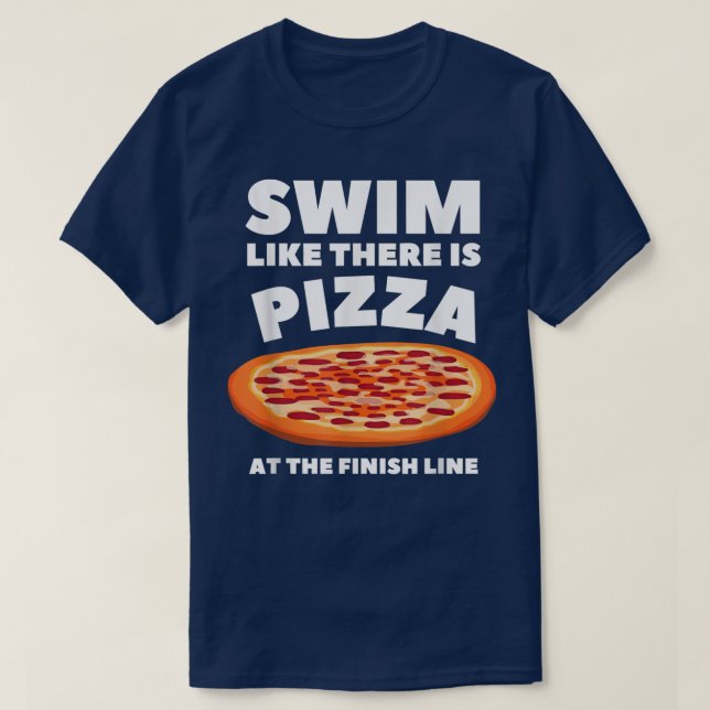 Camiseta Divertidos amantes de la natación Pizza Diseño Dep (Diseño del anverso)
