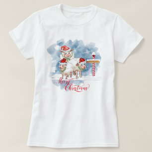 Camiseta Divertidos amantes de las ovejas Navidades del Pol