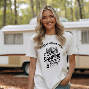 Camiseta Divertidos amigos de camping eslogan del equipo