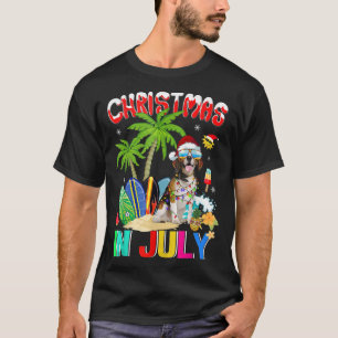Camiseta Divertidos beagles en Santa Hat Navidades de lente