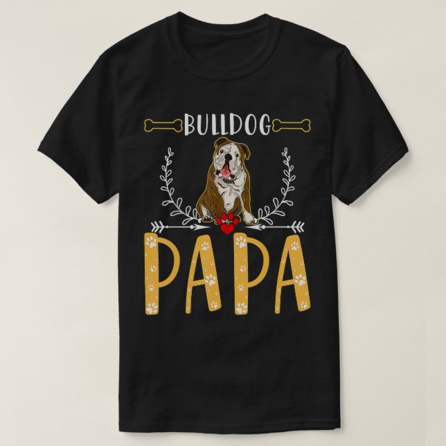 Camiseta Divertidos Bulldoges Papa, Perros De Amor Cuto Reg (Diseño del anverso)