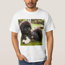 Camiseta Divertidos Cachorros de Terranova en Acción