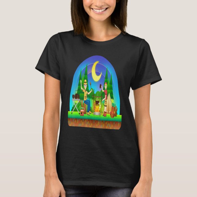 CAMISETA DIVERTIDOS CAMPANDO EL CAMPAMENTO DE TELEVISIÓN CA (Anverso)