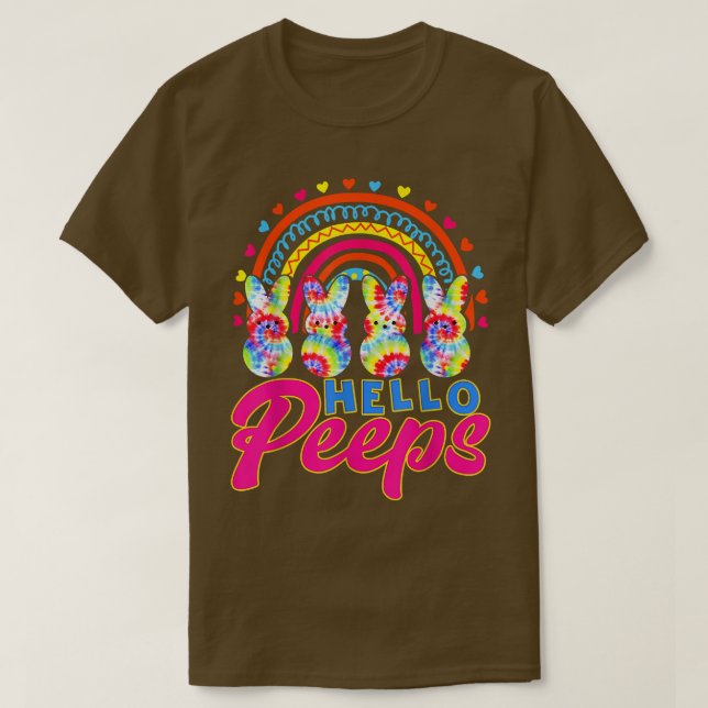 Camiseta Divertidos conejitos arcoiris Hola Pascua Tye Happ (Diseño del anverso)