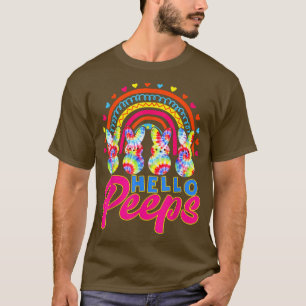 Camiseta Divertidos conejitos arcoiris Hola Pascua Tye Happ