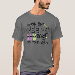 Camiseta Divertidos conejitos de Pascua Llenan la Mano Feli