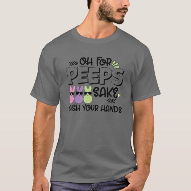 Camiseta Divertidos conejitos de Pascua Llenan la Mano Feli (Anverso)