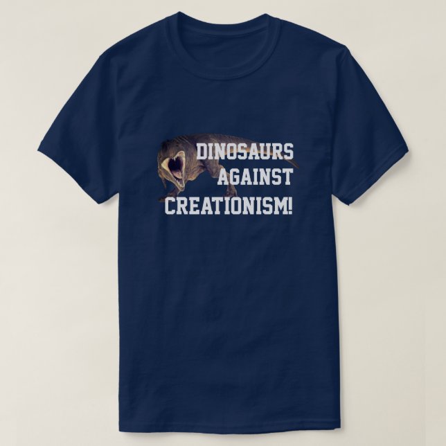 Camiseta Divertidos "Dinosaurios contra el creacionismo" (Diseño del anverso)