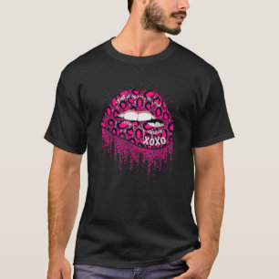 Camiseta Divertidos estilos de impresión de leopardo rosado