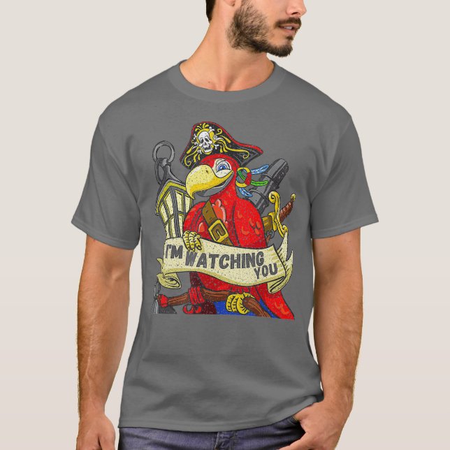 Camiseta Divertidos loro que ves dice Im Watching (Anverso)