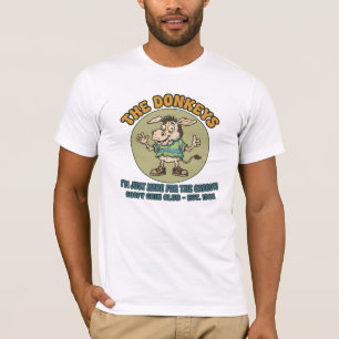 Camiseta Divertidos Los Burros Estoy Aquí Solo Por Las Zana