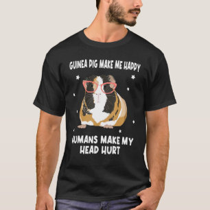 Camiseta Divertidos Mascotas Arte Guinea Cerdo Me Hace Feli