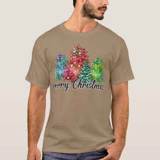 Camiseta Divertidos Navidades arbóreos iluminan a la famili