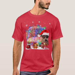 Camiseta Divertidos Navidades de árbol de erizos alumbran N