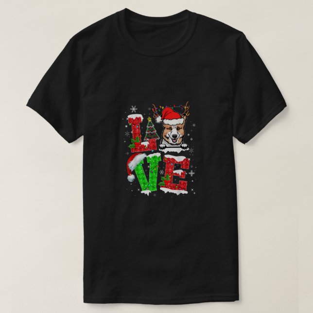 Camiseta Divertidos Navidades de árboles de perro de Corgi  (Diseño del anverso)