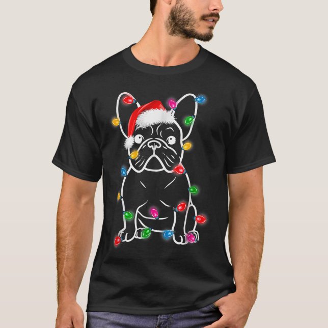 Camiseta Divertidos Navidades de árboles de perros Bulldog  (Anverso)