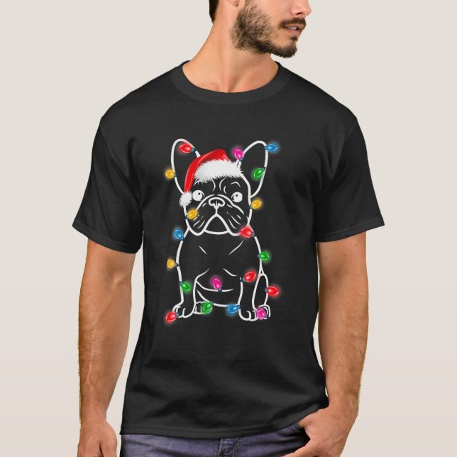 Camiseta Divertidos Navidades de árboles de perros Bulldog  (Anverso)