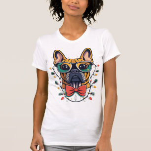 Camiseta Divertidos Navidades de árboles de perros Bulldog 