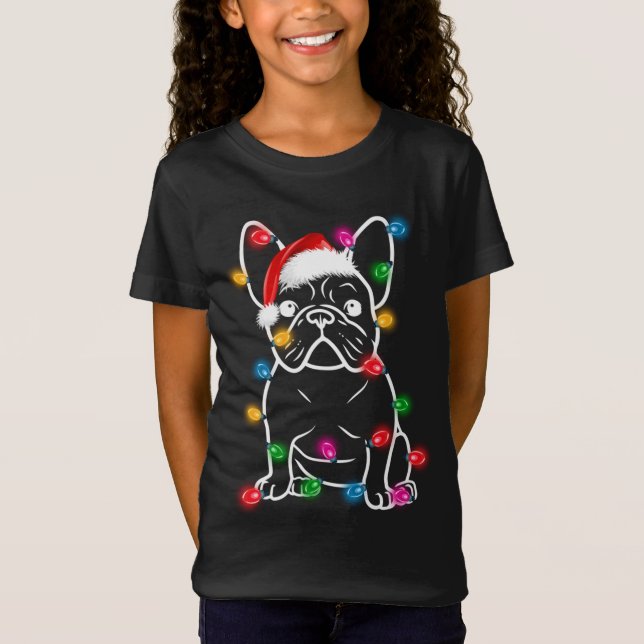Camiseta Divertidos Navidades de árboles de perros Bulldog  (Anverso)