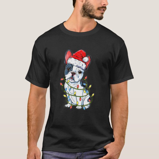 Camiseta Divertidos Navidades de árboles de perros Bulldog  (Anverso)