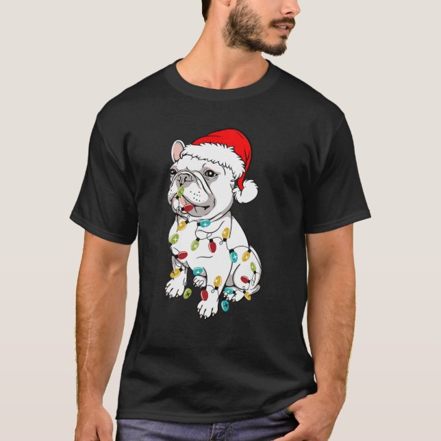 Camiseta Divertidos Navidades de árboles de perros Bulldog  (Anverso)