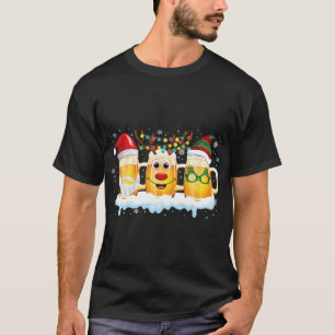 Camiseta Divertidos Navidades de cerveza mugs Elf Reindeer 