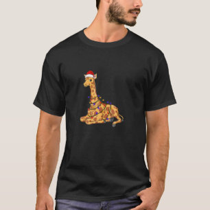 Camiseta Divertidos Navidades de jirafa iluminan Mamáes de