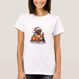 Camiseta Divertidos Navidades de la mano de la paz iluminan