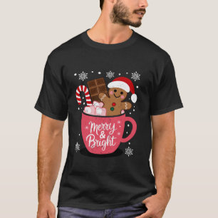 Camiseta Divertidos Navidades De Merry Y Bright Gingerbread