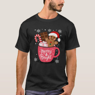 Camiseta Divertidos Navidades De Merry Y Bright Gingerbread