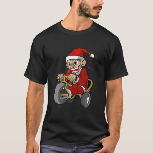 Camiseta Divertidos Navidades de monos Santa Claus