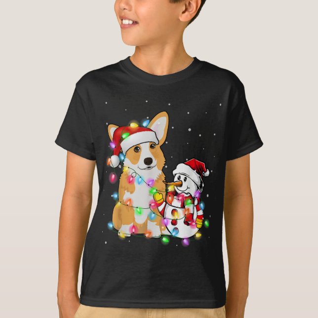Camiseta Divertidos Navidades de perro de Corgi Noches de S (Anverso)