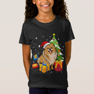 Camiseta Divertidos Navidades de perros de Santa Pomerania 