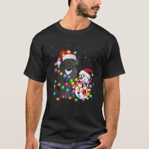Camiseta Divertidos Navidades de perros de Terranova con lu