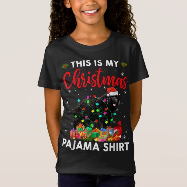 Camiseta Divertidos Navidades de perros de Terranova ilumin (Anverso)