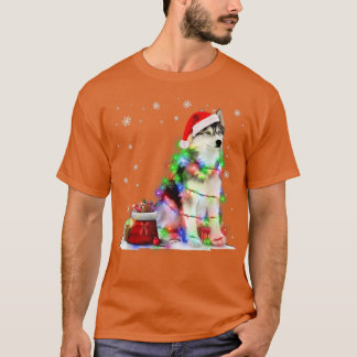 Camiseta Divertidos Navidades de Perros Husky iluminan Navi