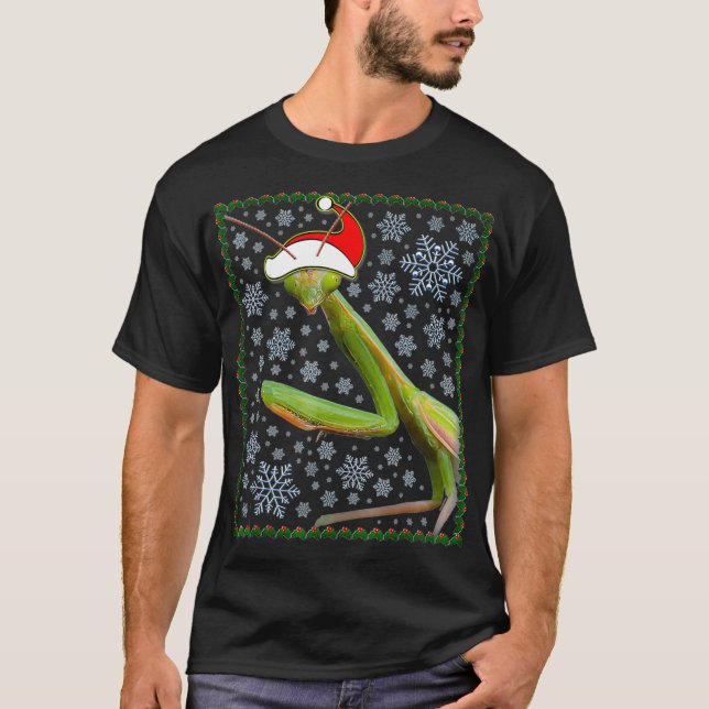 Camiseta Divertidos Navidades de Regalo de Mantis Rezando ( (Anverso)