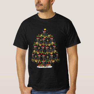 Camiseta Divertidos Navidades de Santa Rottweiler iluminand