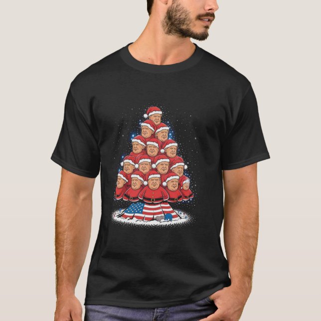 Camiseta Divertidos Navidades de Santa Trump bailarines Paj (Anverso)