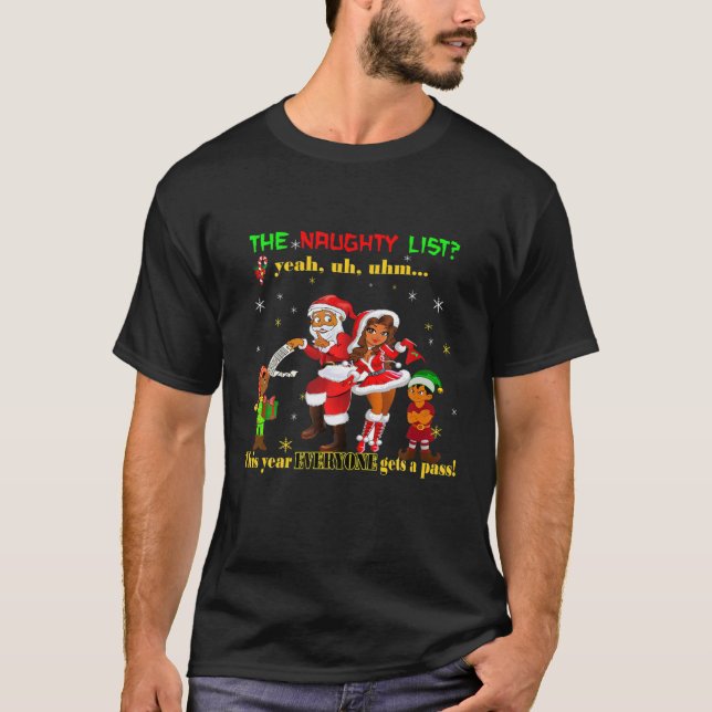 Camiseta Divertidos Navidades de temas para adultos Naughty (Anverso)