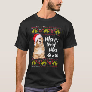 Camiseta Divertidos Navidades de Woofmas Perro Navidad Paja