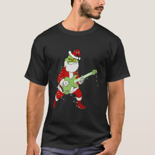 Camiseta Divertidos Navidades Elf Con Guitarra Disfrazada D