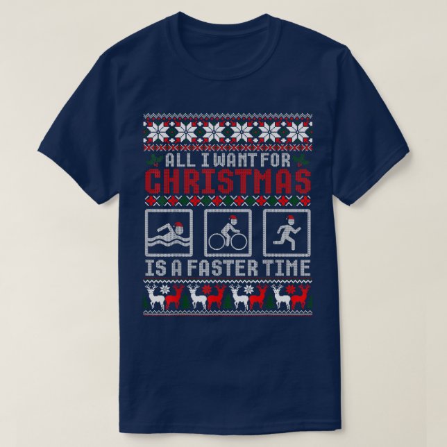 Camiseta Divertidos Navidades feos de Triatlón susurran par (Diseño del anverso)