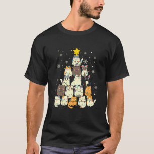 Camiseta Divertidos Navidades gatos navidad árbol