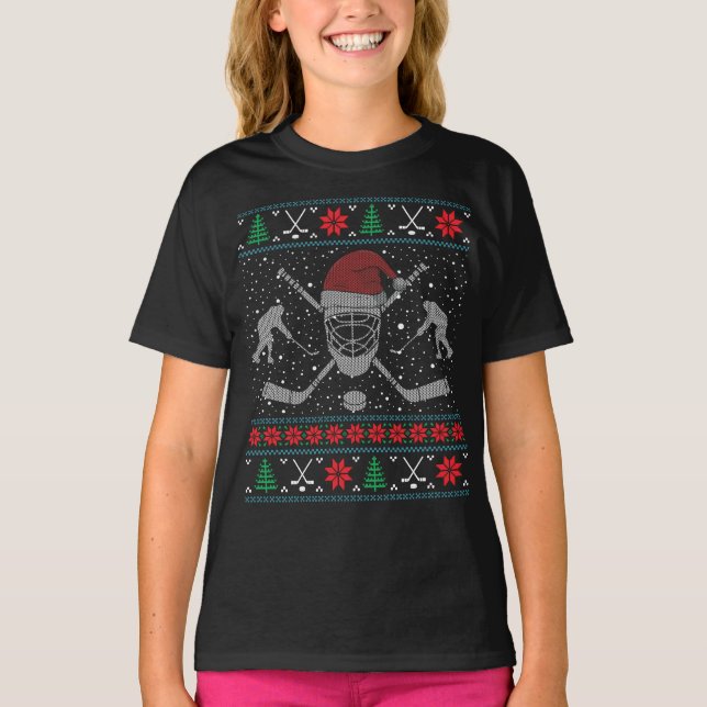 Camiseta Divertidos Navidades Navidades feos de hockey sobr (Anverso)