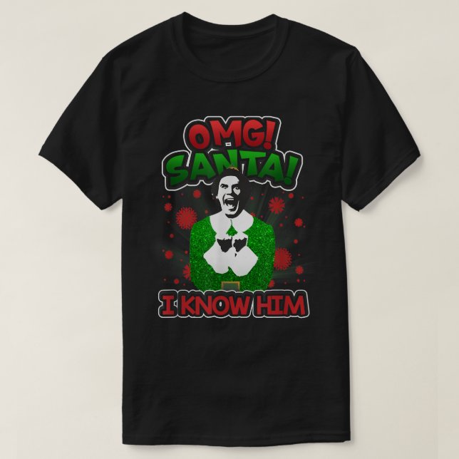 Camiseta Divertidos Navidades OMG Santa I Lo Conocen Xmas 2 (Diseño del anverso)