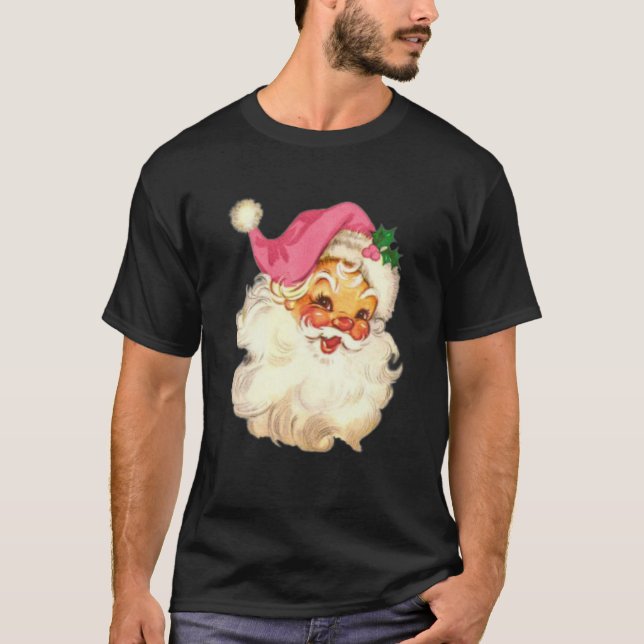 Camiseta Divertidos Navidades rosados de Santa Claus Desi (Anverso)