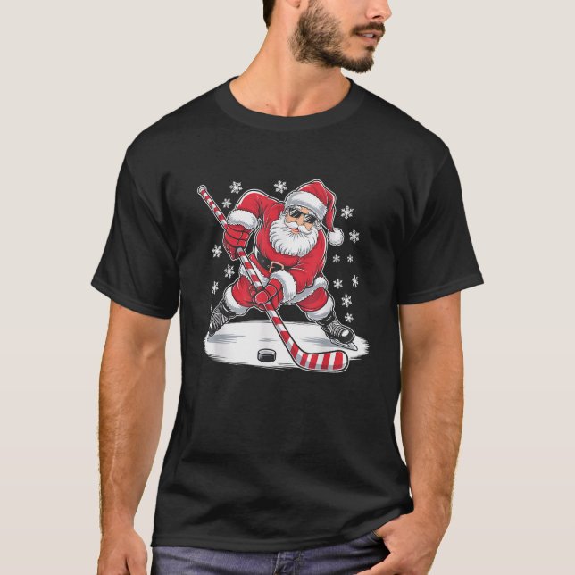 Camiseta Divertidos Navidades Santa Jugando al Deporte de H (Anverso)